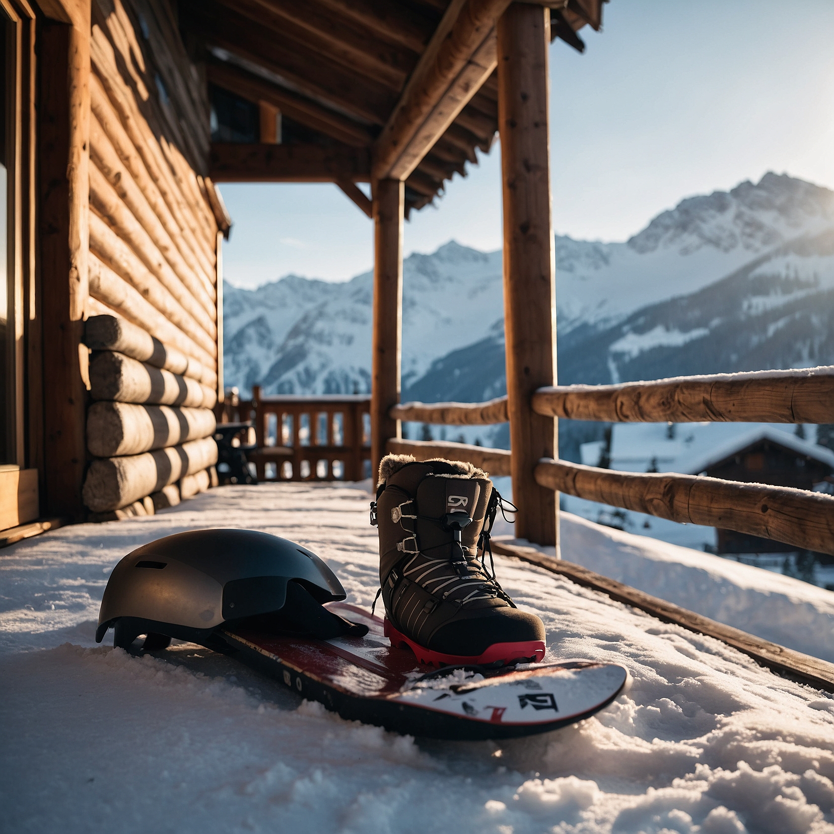 Leonardo Kino XL Candid moment outside a luxury ski chalet sno 1