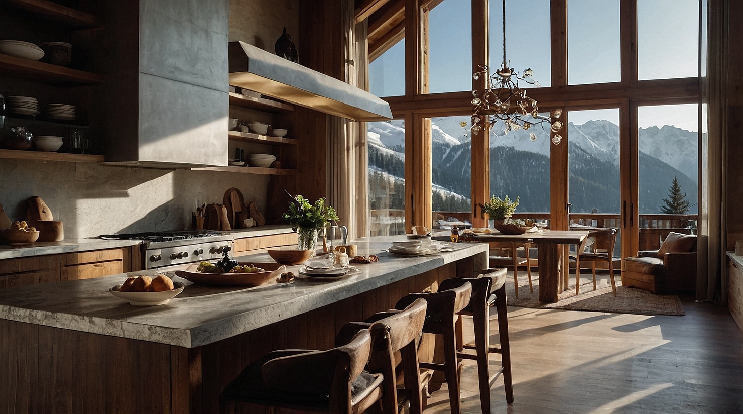 Leonardo Kino XL Highend private chalet kitchen warm wood tone 2