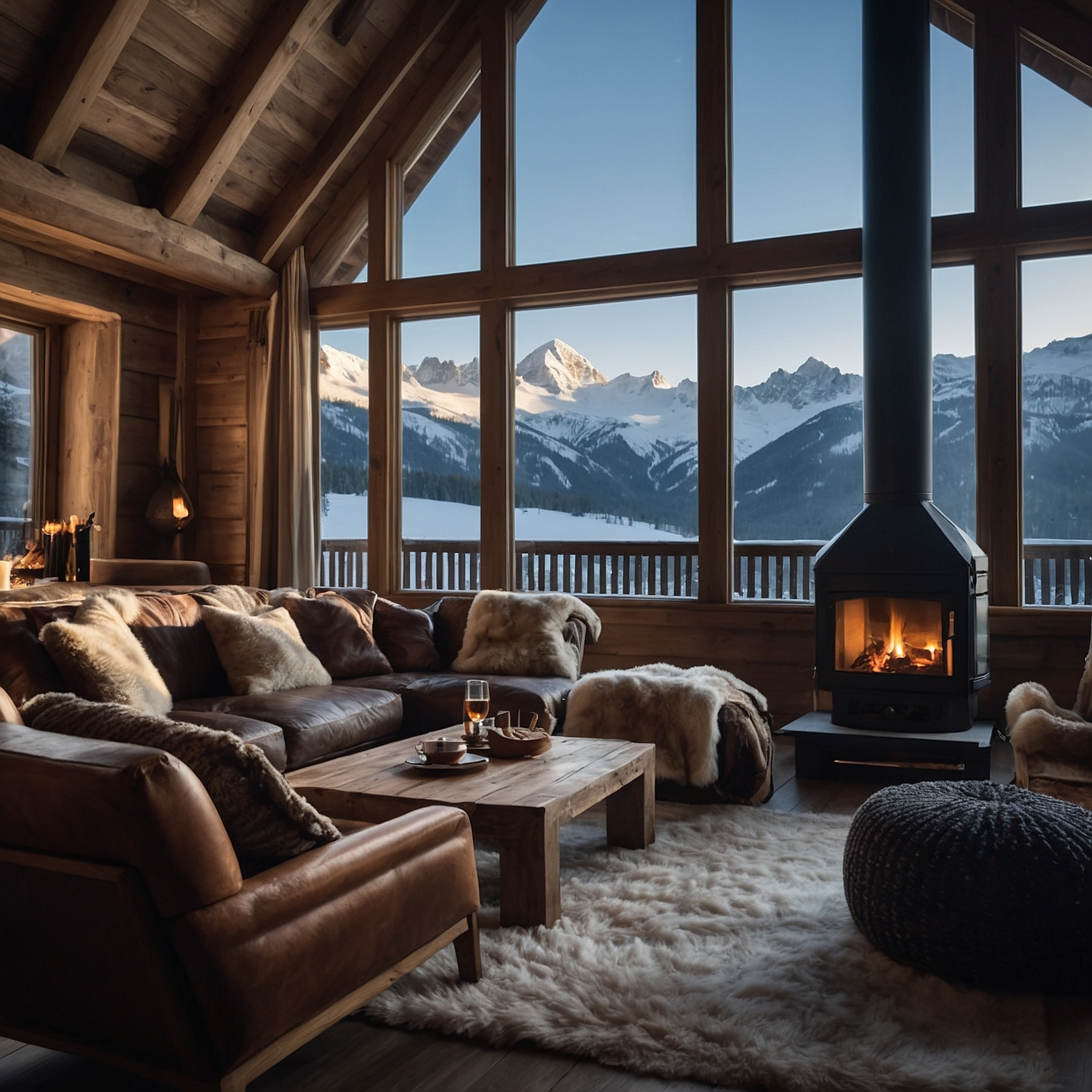 Leonardo Kino XL Luxury chalet lounge interior with large snow 0