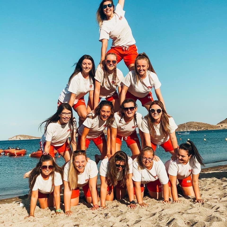 Sarah, on top of the pyramid
