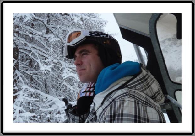 Kev on a snowy day in the Alpes